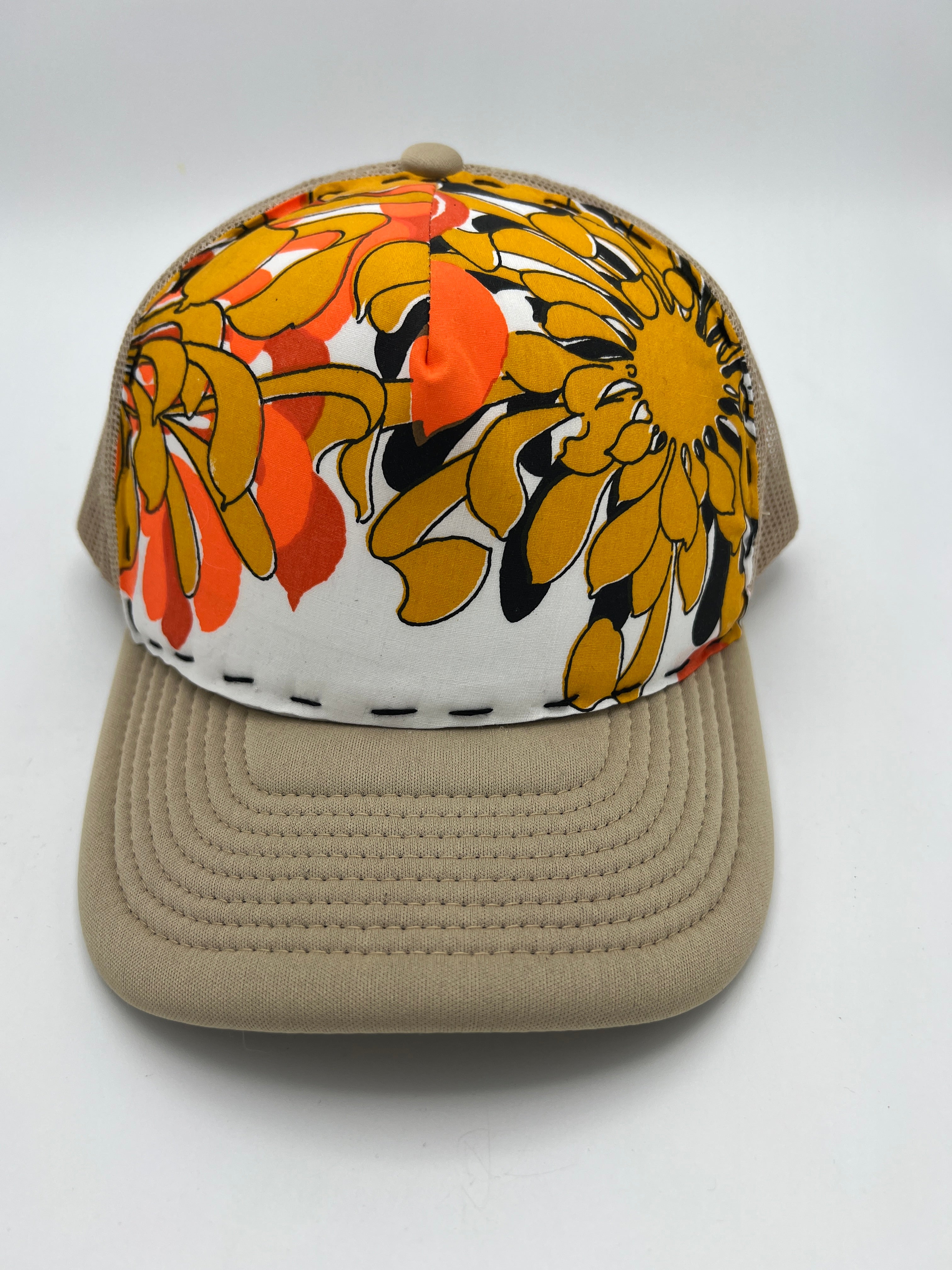alohaさん専用 70s aloha fabric trucker hat with curved brim- tan – Pua and